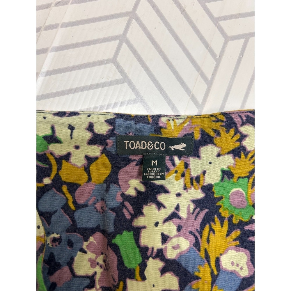 Toad&Co Rosemarie Dress Size M Floral Cap Sleeve Tencel Organic Cotton a1 - Picture 3 of 11